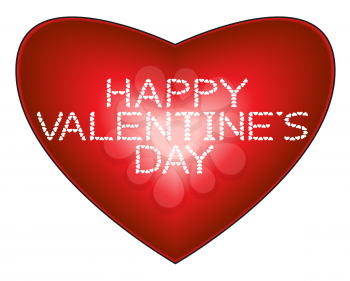 Happy Valentine's Day made from hearts on heart background, vector illustration