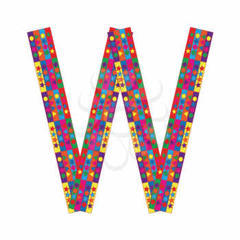 Letter W on white background from colorful graphic letter collection, Vector Illustration