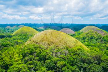 Famous Chocolate Hills natural landmark, Bohol island, Philippines