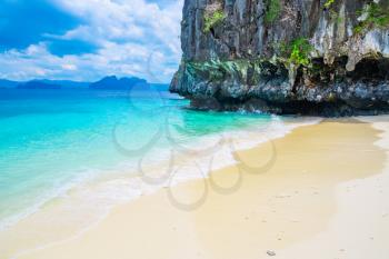 Beautiful tropical beach and mountain islands, El Nido, Palawan, Philippines
