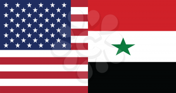 American and Syrian flags together in correct colors