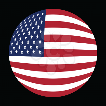 Flag of the United States in globe form on black background