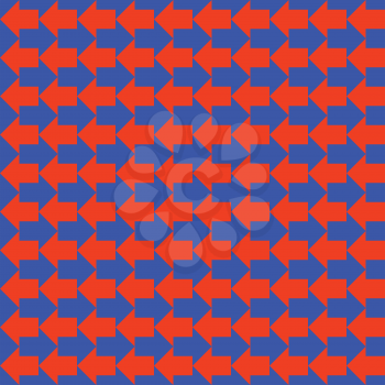 Arrows seamless geometric pattern in blue and red colors