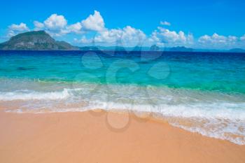 Tropical sand beach, El Nido, Palawan, Philippines, Southeast Asia