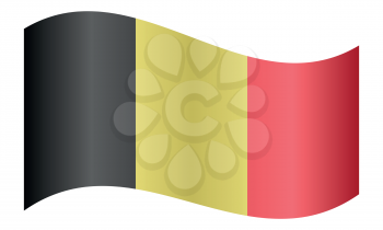 Flag of Belgium waving on white background