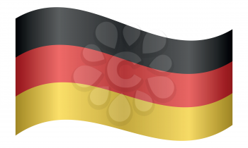 Flag of Germany waving on white background