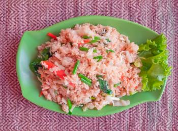 Fried rice with vegetables. Most popular food in Southeast Asia. Healthy vegetarian asian meal.