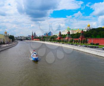 Cityscape of Moscow with Kremlin and Moscow river, Russia