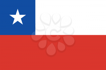 Flag of Chile in correct size, proportions and colors. Accurate dimensions. Chilean national flag.