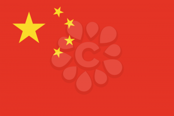 Flag of China in correct size, proportions and colors. Accurate dimensions. Chinese national flag.