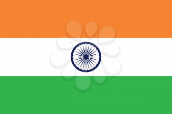 Flag of India in correct size, proportions and colors. Accurate dimensions. Indian national flag.