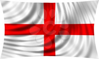 Flag of England waving in wind isolated on white background. English national flag. Patriotic symbolic design. 3d rendered illustration