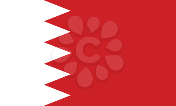 Flag of Bahrain in correct size, proportions and colors. Accurate dimensions. Bahraini national flag. Vector illustration