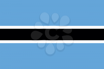Flag of Botswana in correct size, proportions and colors. Accurate official standard dimensions. Botswanan national flag. African patriotic symbol, banner, element, background. Vector illustration