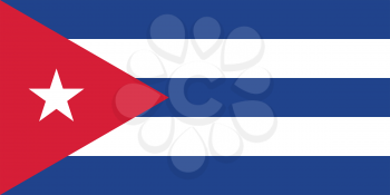 Flag of Cuba in correct size, proportions and colors. Accurate official standard dimensions. Cuban national flag. Patriotic symbol, banner, element, background. Vector illustration