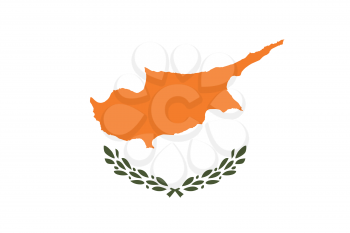 Flag of Cyprus correct size, proportions and colors. Accurate official standard dimensions. Cypriot national flag. Republic of Cyprus patriotic symbol, banner, element, background. Vector illustration