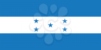 Flag of Honduras in correct size, proportions and colors. Accurate official standard dimensions. Honduran national flag. Republic of Honduras patriotic symbol, banner, element, background. Vector