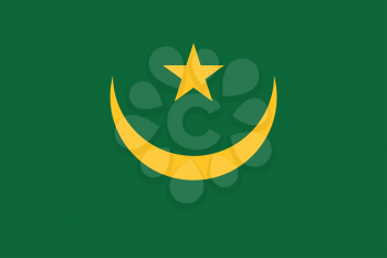 Flag of Mauritania in correct size, proportions and colors. Accurate official standard dimensions. Mauritanian national flag. African patriotic symbol, banner, element, background. Vector illustration