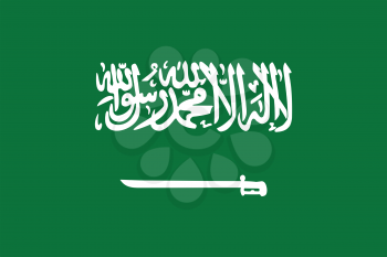 Flag of Saudi Arabia correct size, proportion, colors. Accurate official standard dimensions. Saudi Arabian national flag. Kingdom of Saudi Arabia patriotic symbol. KSA banner. Arabian design. Vector