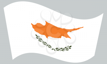 Cypriot national official flag. Patriotic symbol, banner, element, background. Correct colors. Flag of Cyprus waving on gray background, vector