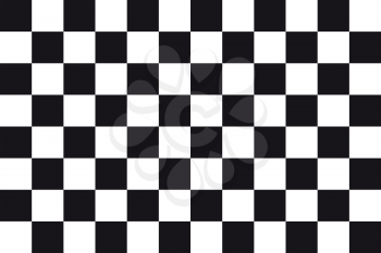 Checkered racing flag. Symbolic design of end of car race. Black and white background. Checkered flag in correct size and colors, vector illustration