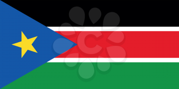 South Sudanese national official flag. African patriotic symbol, banner, element, background. Accurate dimensions. Flag of South Sudan in correct size and colors, vector illustration