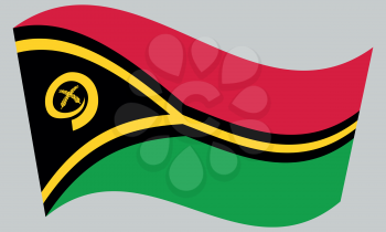 Vanuatuan national official flag. Patriotic symbol, banner, element, background. Correct colors. Flag of Vanuatu waving on gray background, vector