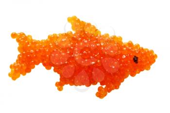 Red caviar in the form of fish