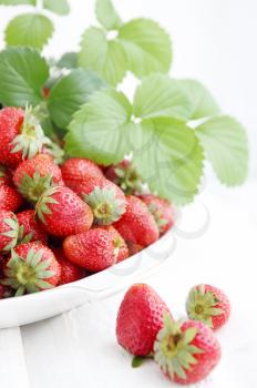 Ripe juicy berries strawberries in a bowl