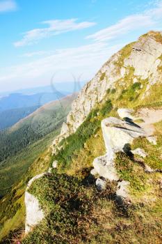 Summer landscape from the top of the mountain, Hoverla, Ukraine