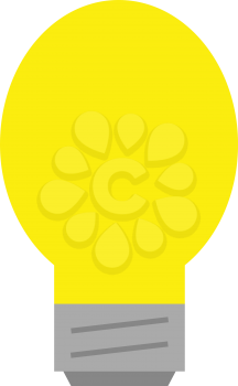 Vector yellow glowing light bulb.