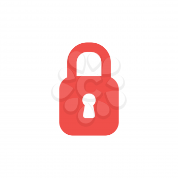 Flat design style vector illustration concept of red closed padlock icon on white background.