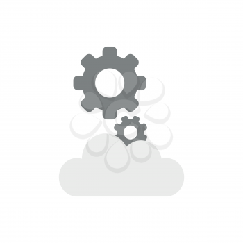 Vector illustration icon concept of gears on cloud.