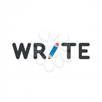 Vector illustration icon concept of write word with pencil.