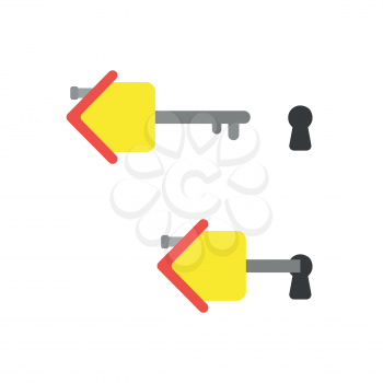 Vector illustration icon concept of house key unlock keyhole.
