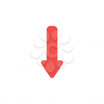 Flat design vector illustration of red arrow symbol icon moving up on white background.