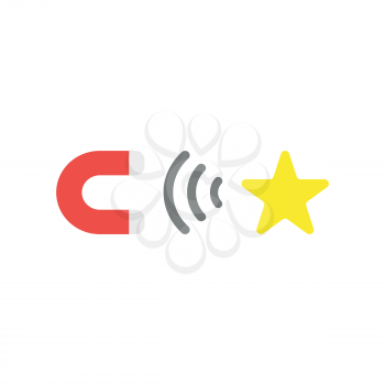 Vector illustration concept of red magnet icon attracting yellow star symbol.