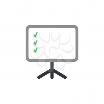 Vector illustration concept of three green check marks inside presentation board icon.