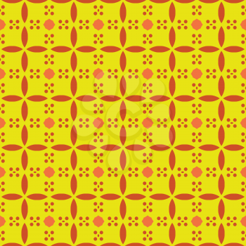 Vector seamless pattern texture background with geometric shapes, colored in yellow, red and orange colors.