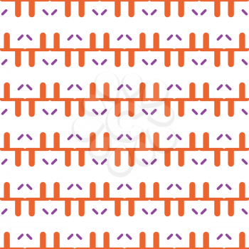 Vector seamless pattern texture background with geometric shapes, colored in orange, violet and white colors.