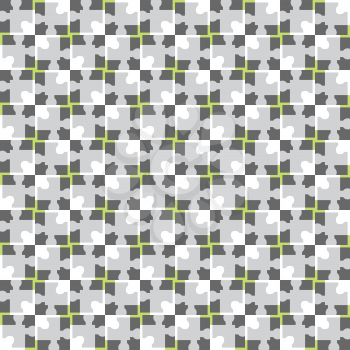 Vector seamless pattern texture background with geometric shapes, colored in grey, green and white colors.