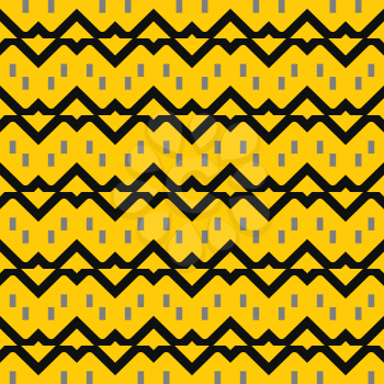 Vector seamless pattern texture background with geometric shapes, colored in yellow, black and grey colors.