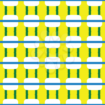 Vector seamless pattern texture background with geometric shapes, colored in yellow, blue, green and white colors.