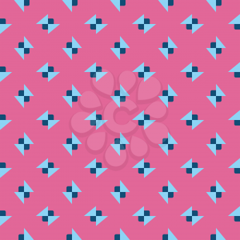 Vector seamless pattern texture background with geometric shapes, colored in pink and blue colors.