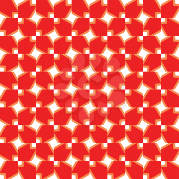 Vector seamless pattern texture background with geometric shapes, colored in red, orange and white colors.