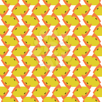 Vector seamless pattern texture background with geometric shapes, colored in yellow, orange, black and white colors.