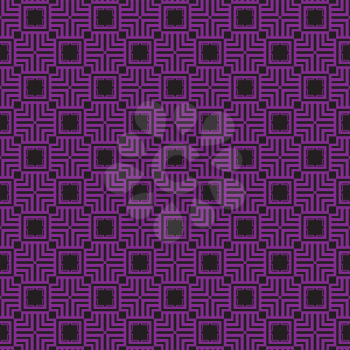 Vector seamless pattern texture background with geometric shapes, colored in black and vivid violet colors.