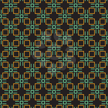 Vector seamless pattern texture background with geometric shapes, colored in black, green and yellow colors.