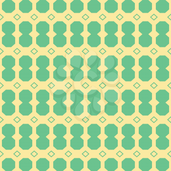 Vector seamless pattern texture background with geometric shapes, colored in yellow and green colors.