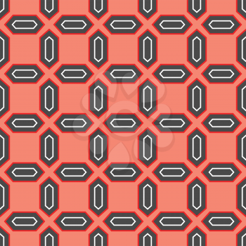 Vector seamless pattern texture background with geometric shapes, colored in red, dark grey and white colors.